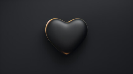 Stunning black heart on a black backdrop. Abstract and vibrant 3D animation.