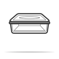 Plastic food container icon transparent vector isolated