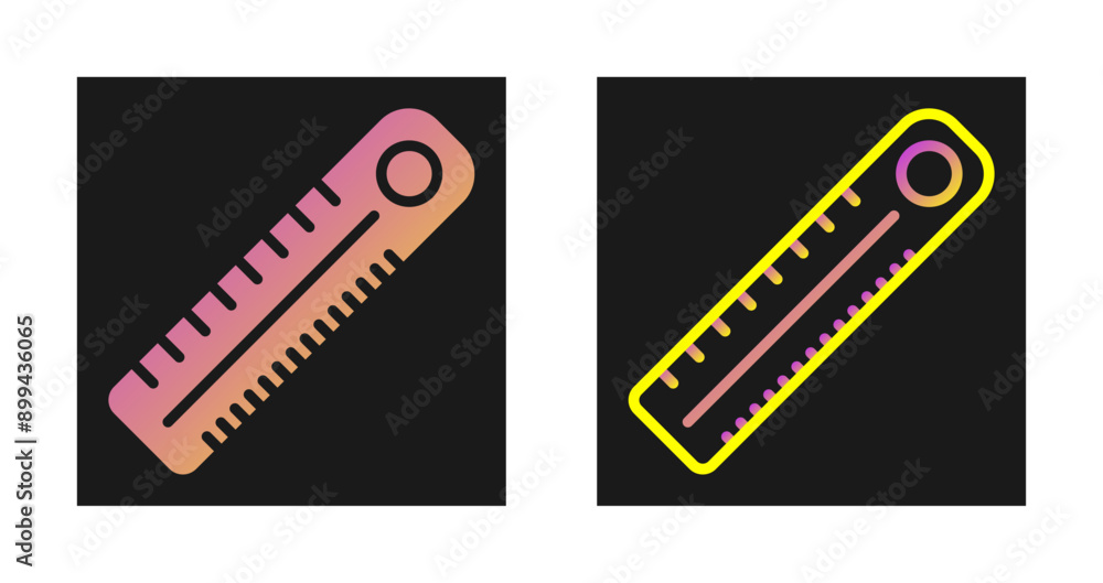 Sticker Ruler Vector Icon