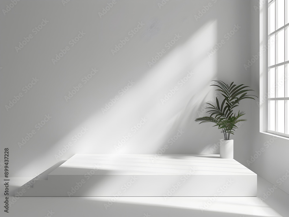 Poster clean and simple white backdrop for showcasing products in minimal studio setting