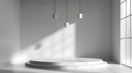 Obraz premium Minimalist White Studio Space for Clean Product Presentation and Display