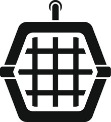 Black silhouette of a carrying cage for safe and comfortable transportation of animals