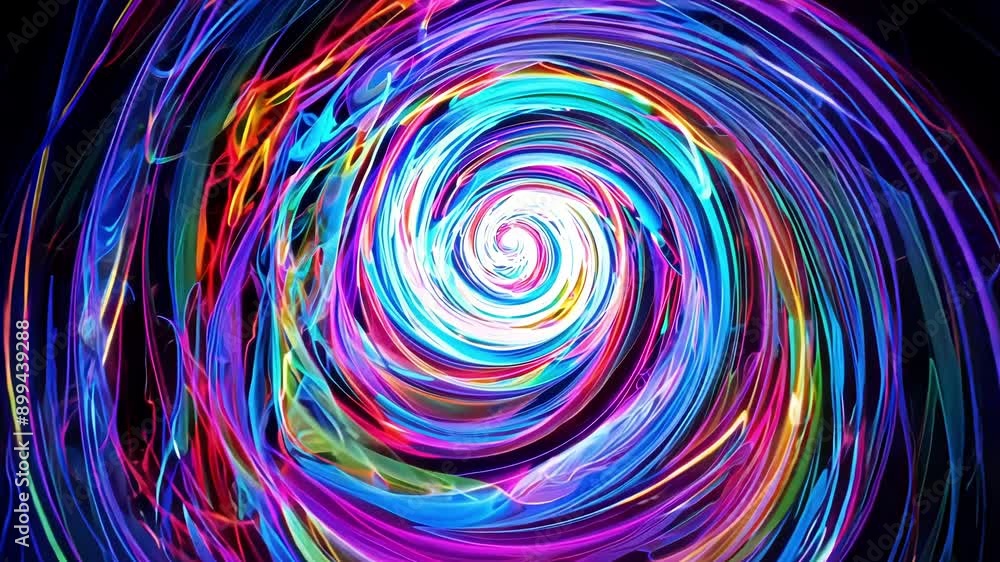 Poster vibrant and pulsating spirals radiating energy and vitality in a mesmerizing display.