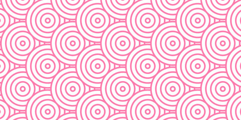 Vector overlapping Pattern Minimal diamond geometric pink color spiral line waves abstract wave line. seamless pink tile stripe overlap creative retro circle line fabric pattern white background.