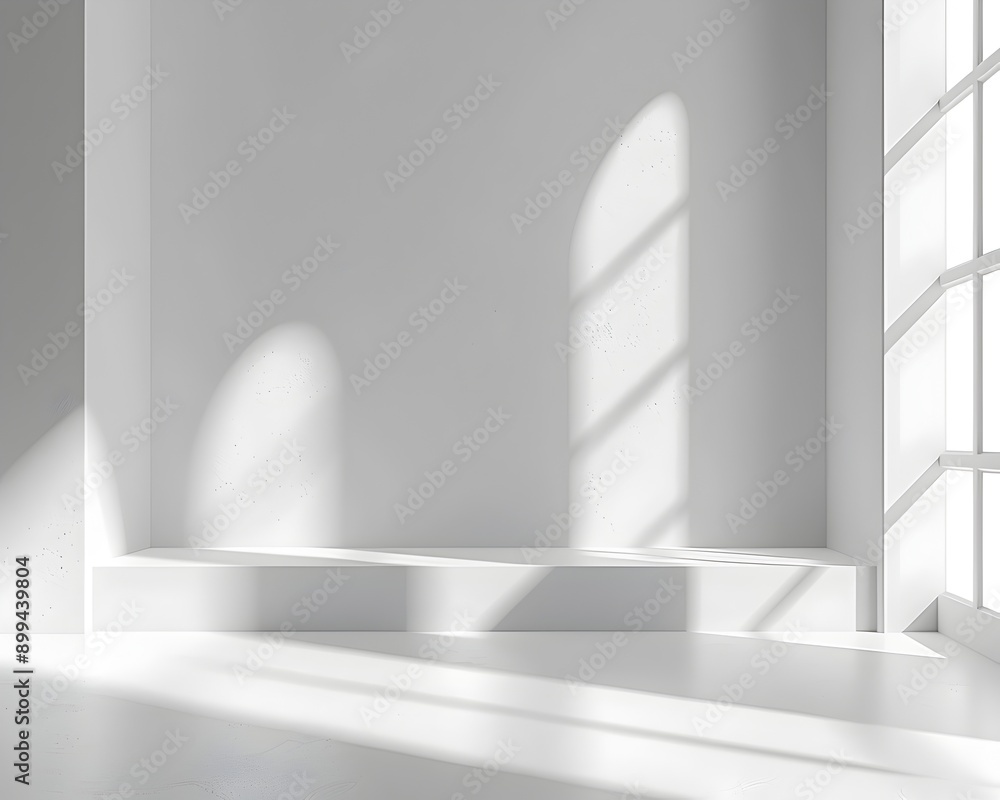 Poster minimal white studio backdrop for seamless product presentation and e commerce display