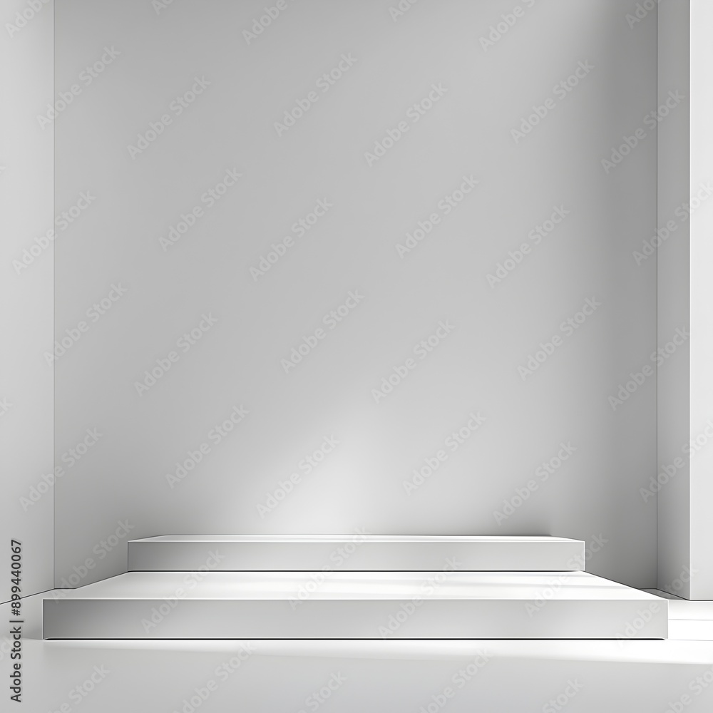 Poster clean and simple white studio backdrop for product presentation and showcase