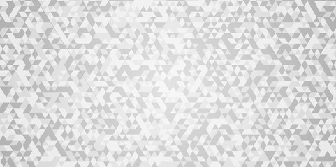 Vector geometric seamless technology gray and white triangle background. Abstract digital grid light pattern white Polygon Mosaic triangle Background, business and corporate background.