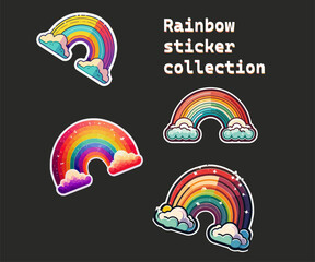 Rainbow sticker collection | rainbow stickers | vector stickers
