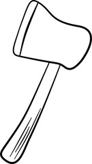 axe hand drawn doodle vector clip art outline
