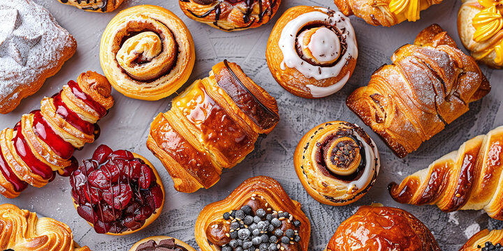assorted freshly baked pastries