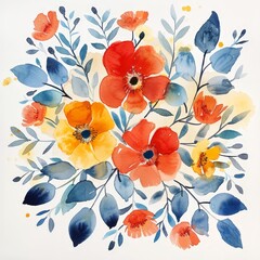 Colorful Watercolor Floral Arrangements Soft Style