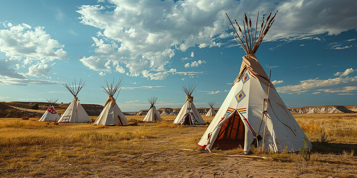 Native American Teepees in North America