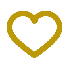 Golden heart shape icon. Heart illustration. Heart element.