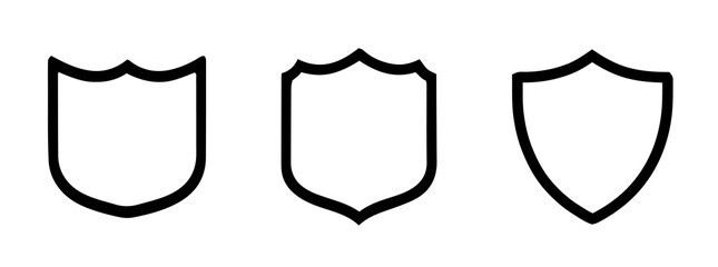 Shield icons. Protect shield design element.