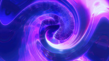 Purple looped background of twisted swirling energy magical glowing light lines abstract background energy futuristic rays