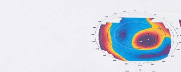 Results of the examination of the thickness and curvature of the cornea in a patient with...