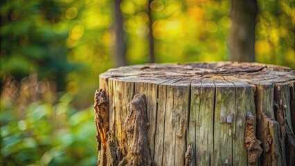Fototapeta premium Close-up of a weathered wood tree trunk , texture, natural, outdoors, forest, rough, bark, pattern, organic, environment, background