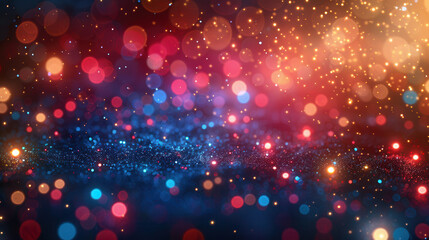 Abstract Bokeh Background with Colorful Lights and Sparkles, Ideal for Festive and Celebration-Themed Photography