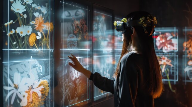 high-tech tattoo design studio with augmented reality previews of tattoo placements and styles on digital walls