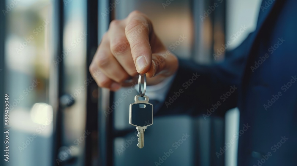 Poster business professional using a secure digital key for network access