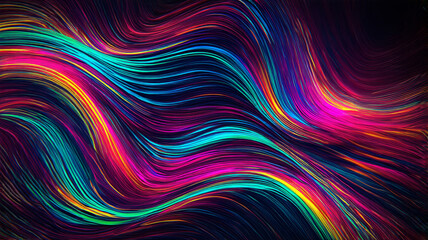 Vibrant Abstract Digital Artwork - Colorful Flowing Lines and Energetic Waves for Modern Design Projects