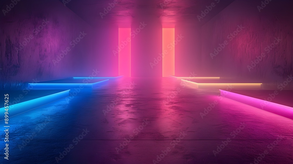 Poster neon gradient background for sleek product showcase with smooth color transitions