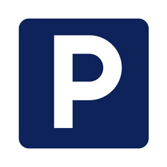 parking sign on blue background