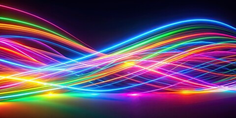 Colorful light lines creating an abstract and vibrant pattern , abstract, vibrant, pattern, lines, light, colorful
