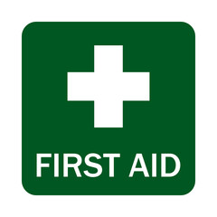 First Aid sign Icon symbol. Medicine Emergency sign. white cross symbol.