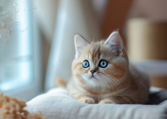 Cute kitty portrait indoor