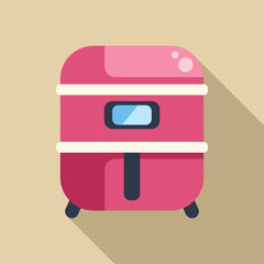 Pink food dehydrator machine standing on kitchen table, modern kitchen appliance for drying food preservation