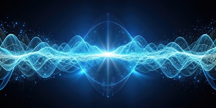 Visualization of wave particle , science, technology, physics, particles, waves, energy, digital, abstract, design