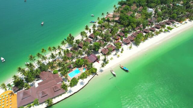 Video 4K, Beautiful beach and sea view of Koh Muk or Koh Muk island Trang Province, Southern Thailand, Asia