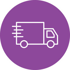 Delivery Truck line circle icon