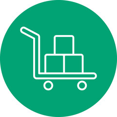 Shopping Trolley line circle icon