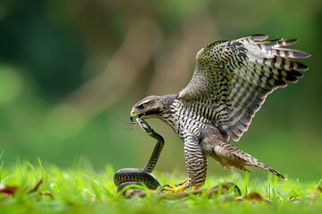 Fototapeta premium Eagle and Snake Fight