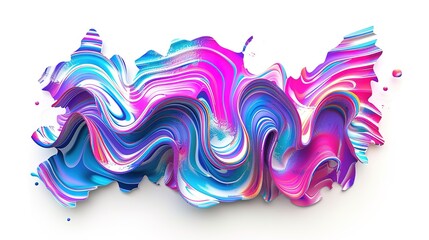 Obraz premium Bold 3D Acrylic Paint Splash with Intense Colors and Dynamic Brushstrokes on White Background