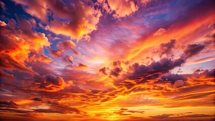 Mesmerizing sunset clouds in shades of pink and orange , sunset, clouds, pink, orange, sky, beautiful, nature, fluffy