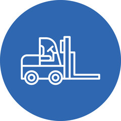 Naklejka premium Forklift line circle icon