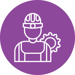 Industrial Engineer line circle icon
