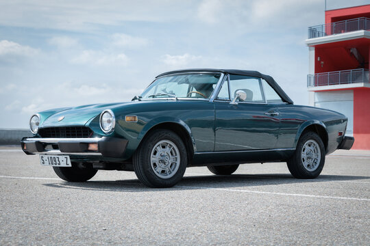 Los Arcos, Spain-May 25, 2024: Fiat 124 Sport Spider .
