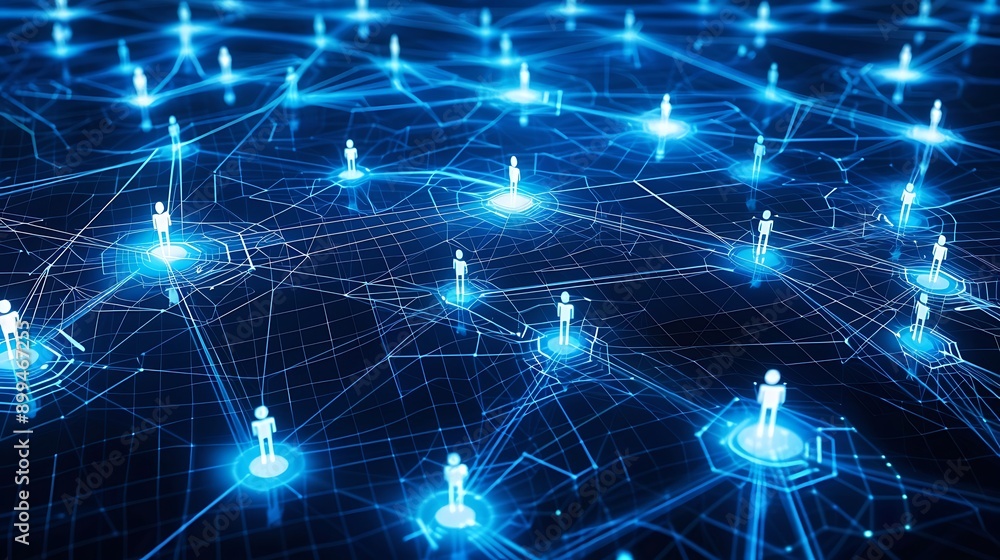Aufkleber abstract representing a network of connections, emphasizing the interconnectedness of people in the 
