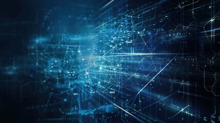 Dynamic fractal pattern visualization as dark energy waves dance through cyberspace grid  technology abstract background
