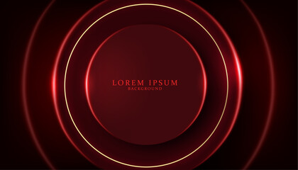 glowing circle patterns lines creative and modern luxury and technology cover design template,red modern and futuristic neon backdrop vector illustration.