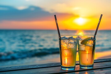cocktail at sunset