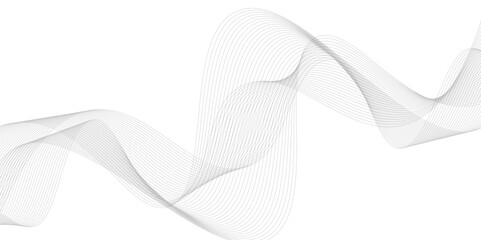 White wave curve lines banner background design. Abstract soft wave lines dynamic flowing gray light isolated background. Vector Illustration of the gray pattern of lines. Black stripes on white