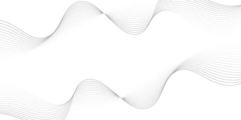 White wave curve lines banner background design. Abstract soft wave lines dynamic flowing gray light isolated background. Vector Illustration of the gray pattern of lines. Black stripes on white
