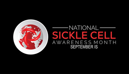 national sickle cell awareness month is observed every year on September.Holiday concept background, placard, banner design template Vector illustration background design.