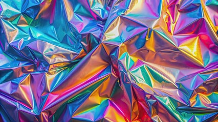 Abstract holographic neon foil background with iridescent colors, holographic, neon, foil, abstract, background