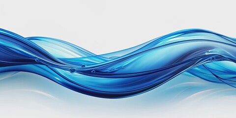 Obraz premium Abstract design of blue wave pattern, ocean, fluid, motion, abstract, background, texture, water, flow, smooth, artistic, curve, ripple